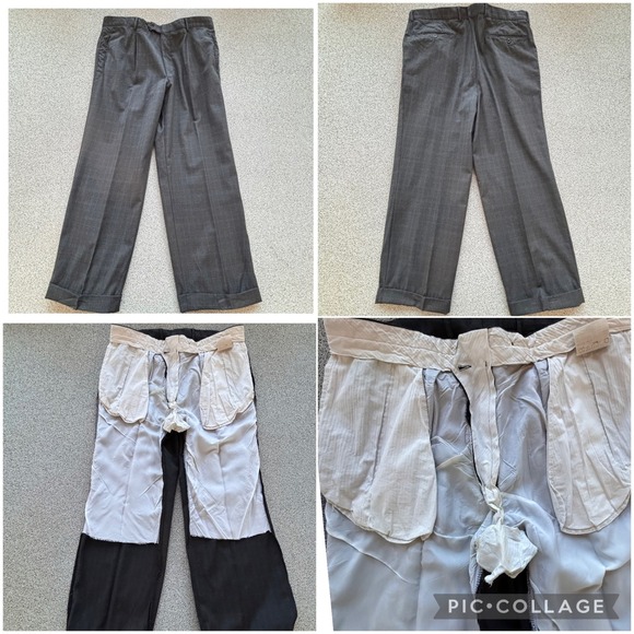 BOSS Hugo Boss Gray Suit 46R Plaid Wool Model Sigma Einstein 36W Academia Retro - Picture 16 of 16